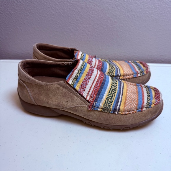 Roper Womens Shoes Size 8 Loafers Johnnie Style Driving Aztec - Picture 3 of 9
